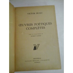 OEUVRES POETIQUES COMPLETES  -  VICTOR HUGO